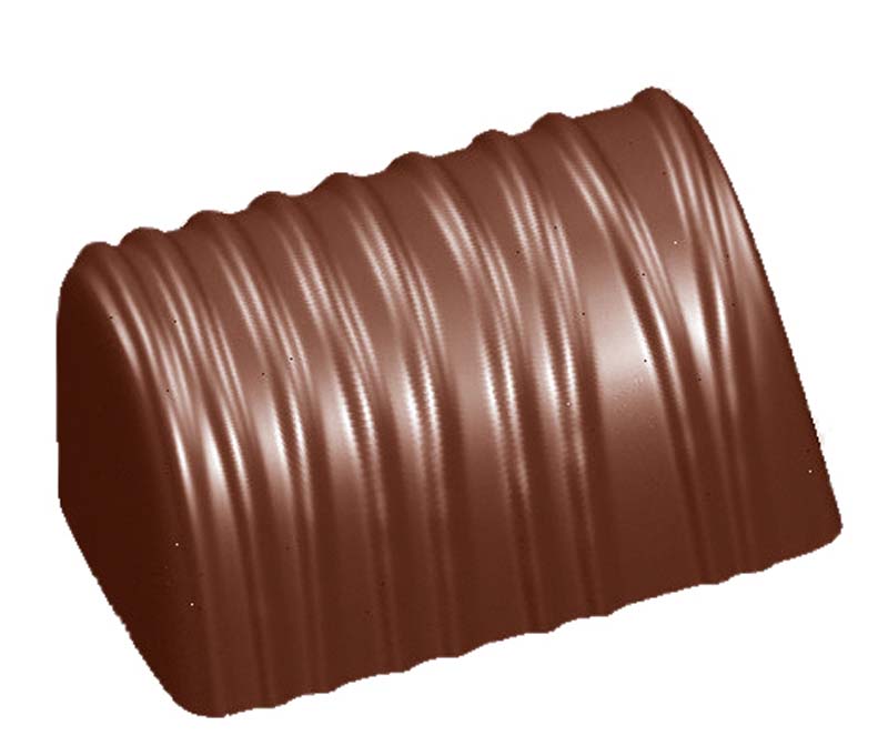 Chocolate World Frame Moulds - CW2432 - Buche With Stripes - 14gm - 34.52x25.71x17.07mm