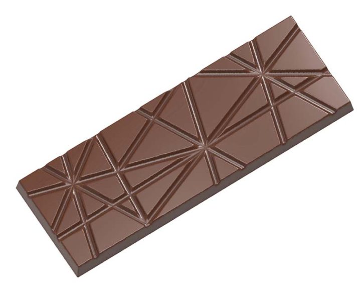 Chocolate World Frame Moulds - CW2450 - Tablet With Stripes - 95gm - 157.5x54.5x10.5mm