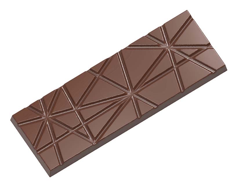 Chocolate World Frame Moulds - CW2450 - Tablet With Stripes - 95gm - 157.5x54.5x10.5mm