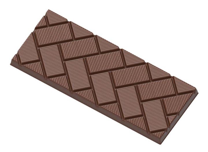 Chocolate World Frame Moulds - CW2453 - Tablet Oblique Cubes - 74gm - 145x58x8mm