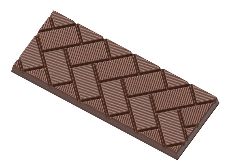 Chocolate World Frame Moulds - CW2453 - Tablet Oblique Cubes - 74gm - 145x58x8mm