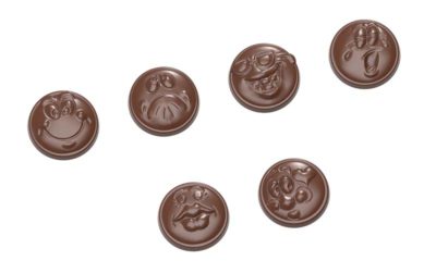 Chocolate World Frame Moulds - CW2457 - Smiley - 9gm - 34xN/Ax12mm