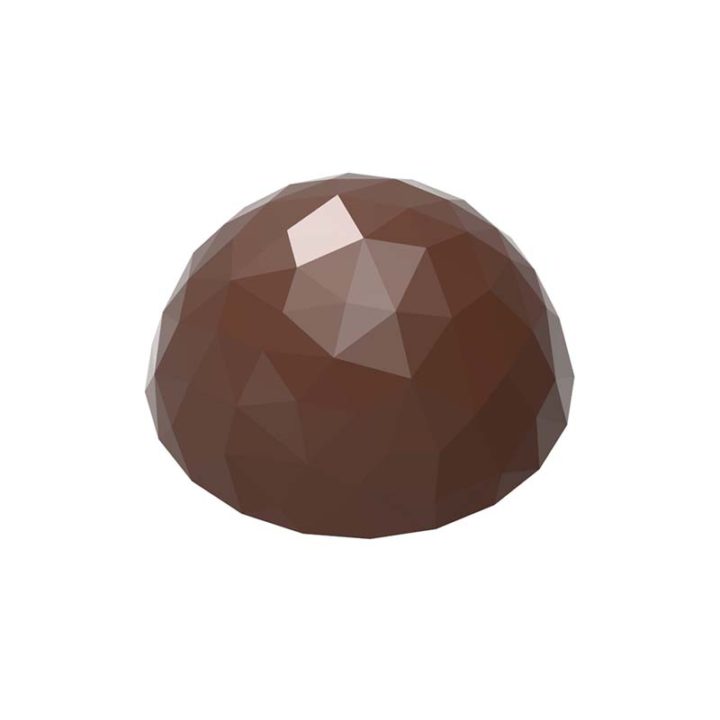 Chocolate World Frame Moulds - CW2470 - Half Sphere Facet Ø 30mm - 8.5gm - 30x30x15mm