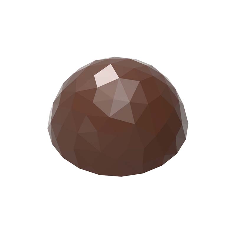 Chocolate World Frame Moulds - CW2470 - Half Sphere Facet Ø 30mm - 8.5gm - 30x30x15mm