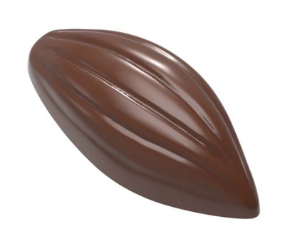 Chocolate World Frame Moulds - CW2477 - Cocoa Bean With 6 Lines - 9gm - 48x21x14.5mm