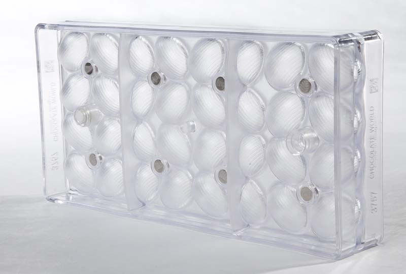 Chocolate World Frame Moulds - CW3757 - Magnetic Striped Egg 30mm - 4gm - 30x22x11mm