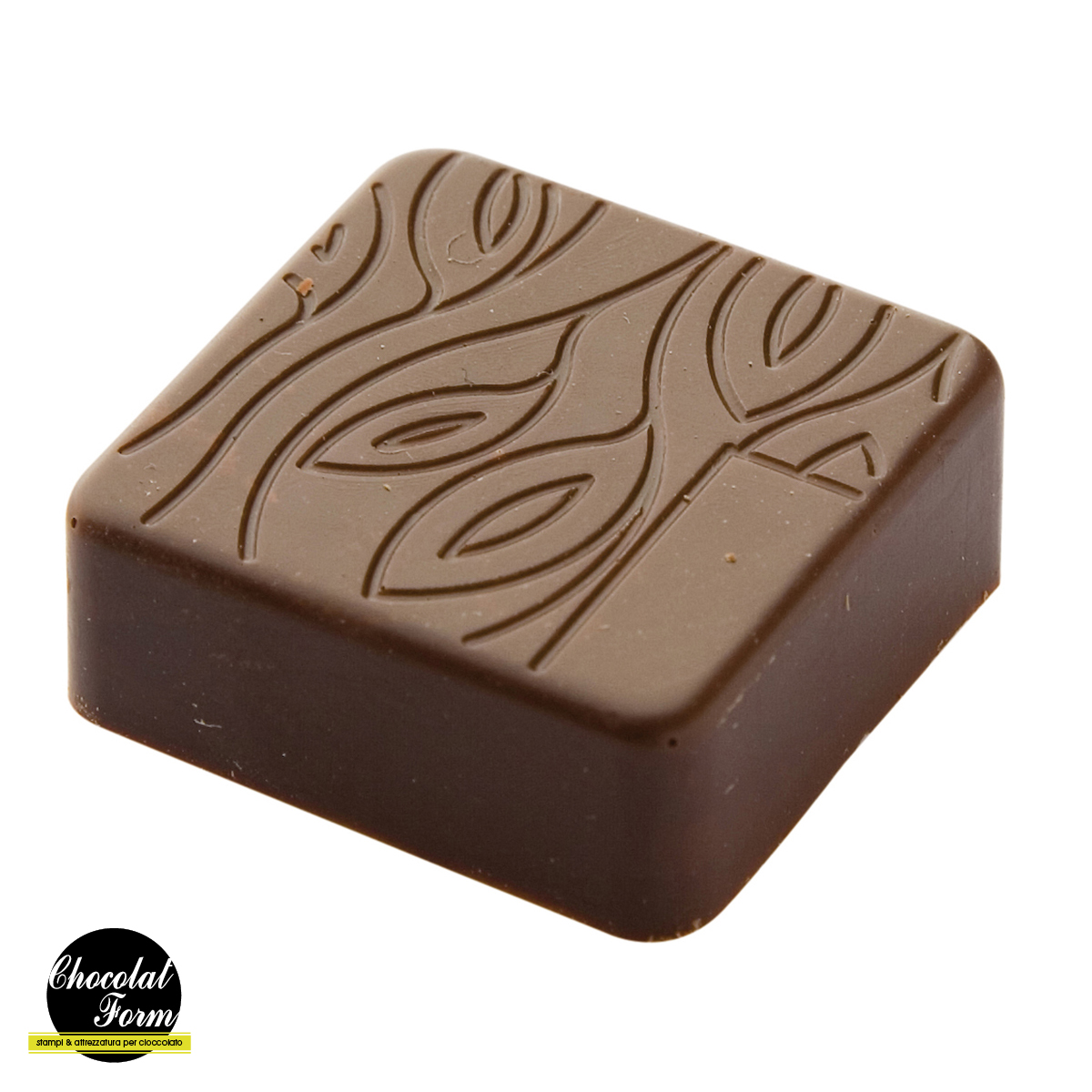 Chocolate World Frame Moulds - CWI_CF0202 - Praline Square Texture Leaves - 9gm - 27x27x12mm