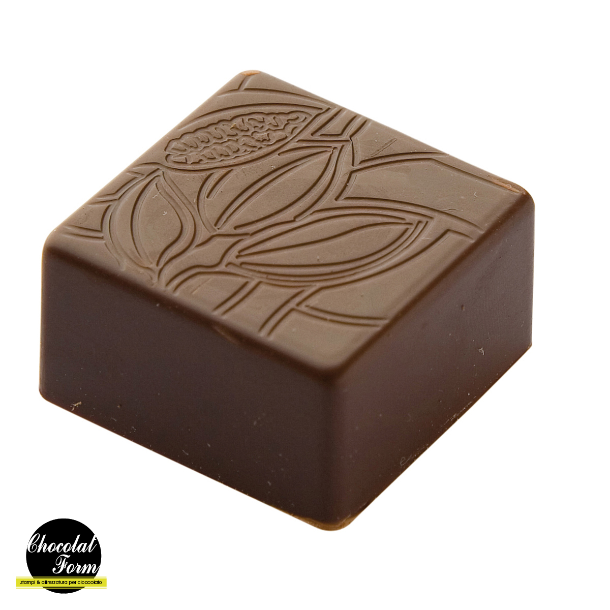 Chocolate World Frame Moulds - CWI_CF0203 - Praline Square Texture Cocoa Bean - 9gm - 25x25x14mm