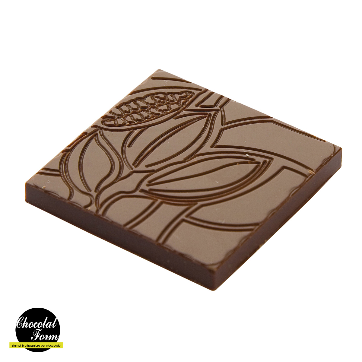 Chocolate World Frame Moulds - CWI_CF0207 - Napolitain Cocoa Bean - 5gm - 34x34x4mm