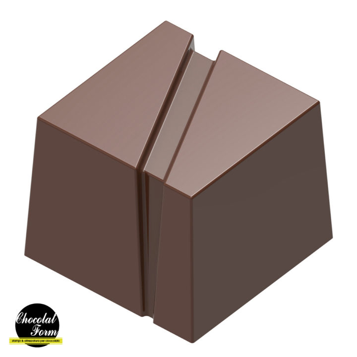 Chocolate World Frame Moulds - CWI_CF0236 - Cube With Stripe - 14.5gm - 25x25x20mm