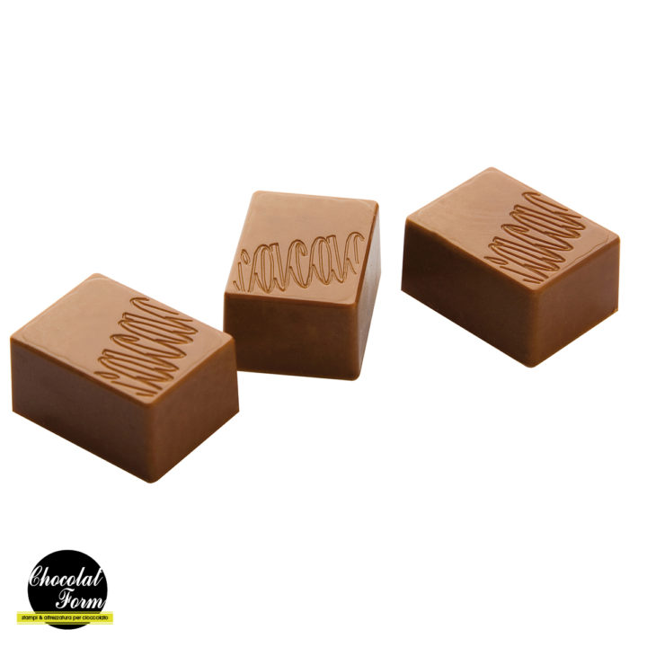 Chocolate World Frame Moulds - CWI_CF0401 - Praline Rectangle Cocoa Logo - 9gm - 27.5x20.5x14mm