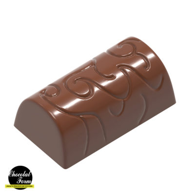 Chocolate World Frame Moulds - CWI_CF0417 - Praline Buche With Decoration - Alessandro Racca - 9.5gm - 36x20x13.46mm