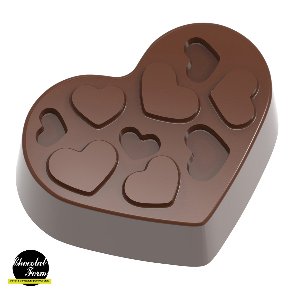 Chocolate World Frame Moulds - CWI_CF0605 - Praline Hearts - 10gm - 33x25x14mm
