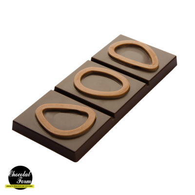 Chocolate World Frame Moulds - CWI_CF0802 - Tablet 50 Gr Cocoa Beans - 50gm - 118x50x9mm