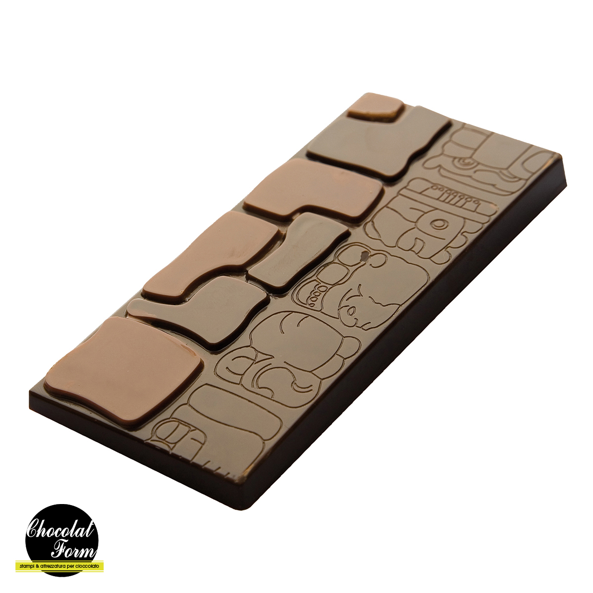 Chocolate World Frame Moulds - CWI_CF0803 - Tablet 50 Gr Maya Names - 50gm - 118x50x9mm