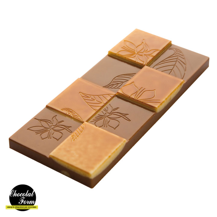 Chocolate World Frame Moulds - CWI_CF0807 - Tablet 50 Gr Flowers And Leaves - 50gm - 118x50x9mm