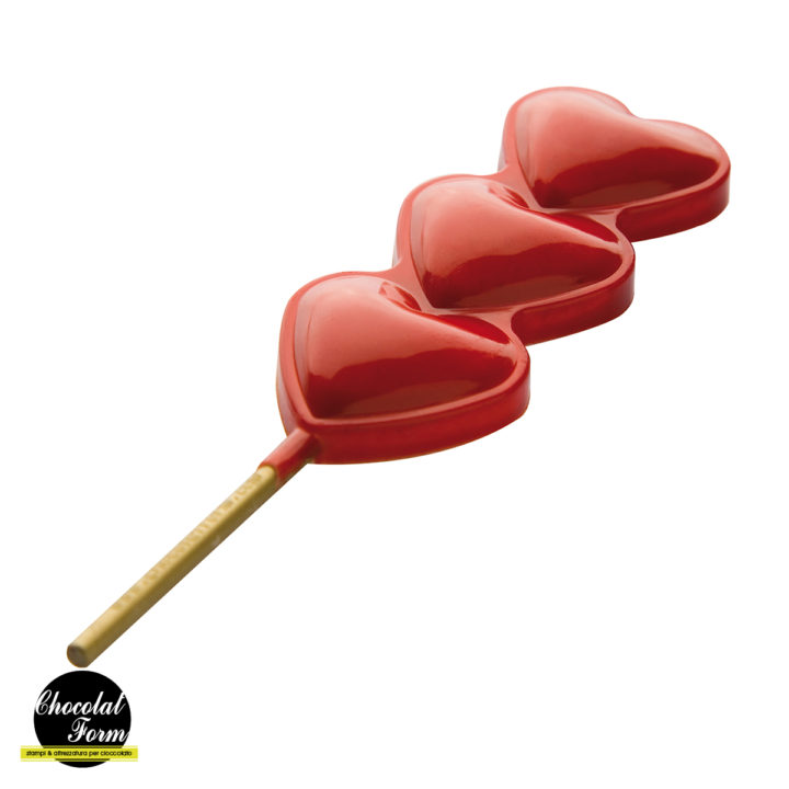Chocolate World Frame Moulds - CWI_CF1103 - Lollipop Lovelovelove - 21gm - 90x35x12mm