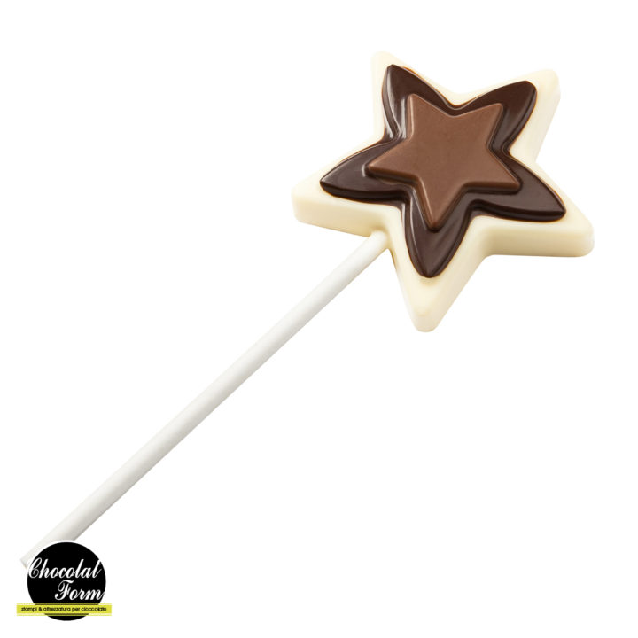 Chocolate World Frame Moulds - CWI_CF1105 - Lollipop Star 135 X 275 X 24mm - 23gm - 60x60x14mm