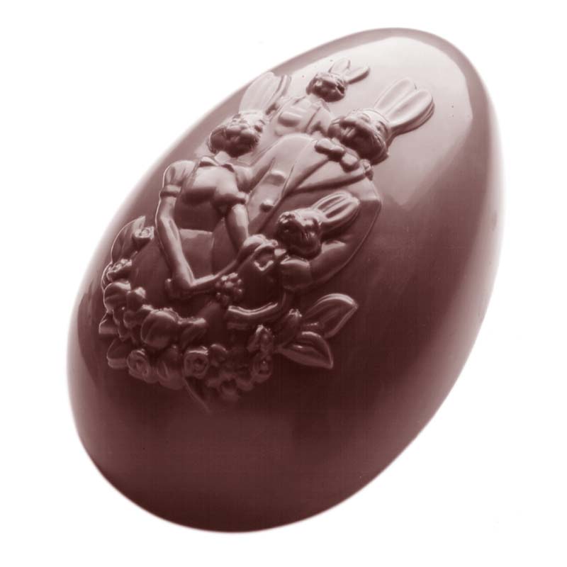 Chocolate World Egg Moulds - E7007/175 - Egg Rabbit 175mm - 175x115x55mm