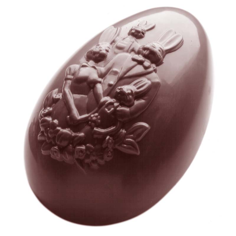 Chocolate World Egg Moulds - E7007/200 - Egg Rabbit 200mm - 200x125x65mm