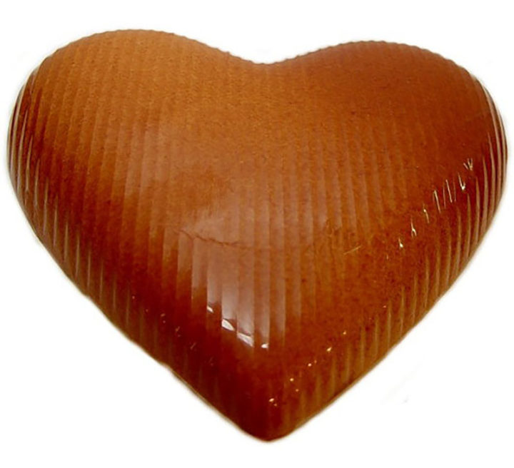 Chocolate World Hollow Figure Moulds - H036 - Heart Ribbed 90mm - 90x83x17mm