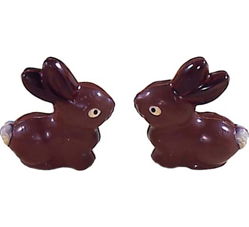 Chocolate World Hollow Figure Moulds - H118 - Two Small Rabbits 125mm - 125x102x43mm