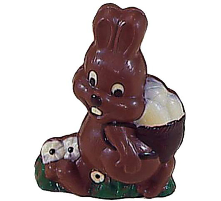 Chocolate World Hollow Figure Moulds - H221015/B - Hare+Egg On Back - 150x109x65mm