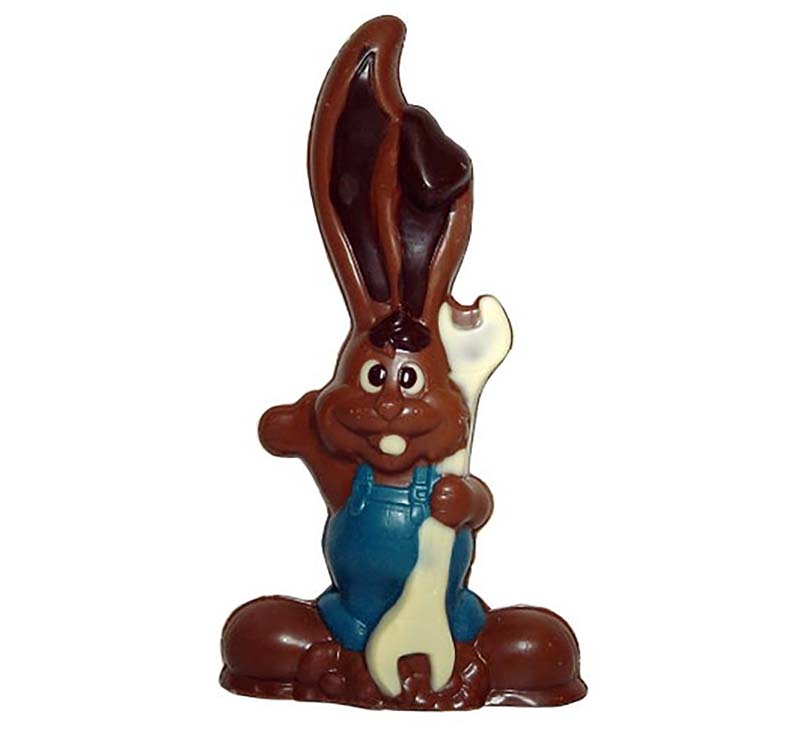 Chocolate World Hollow Figure Moulds - H221031/C - Chocolate Mold Rabbit With Key 190mm - 190x105x49mm