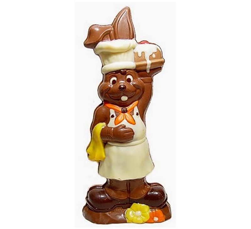 Chocolate World Hollow Figure Moulds - H221048/C - Baker Rabbit 230mm - 230x102x58mm