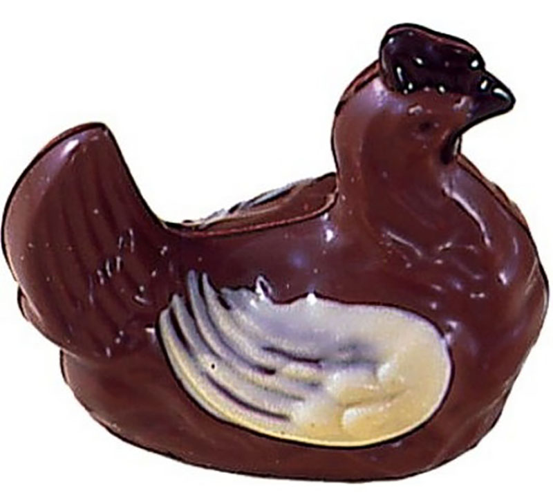 Chocolate World Hollow Figure Moulds - H430 - Sitting Chicken 115mm - 115x101x83mm