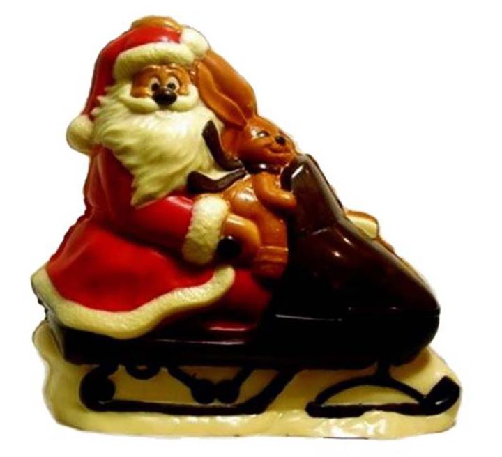 Chocolate World Hollow Figure Moulds - H441010/B - Santa On Scooter 140mm - 140x128x65mm