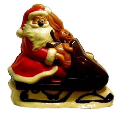 Chocolate World Hollow Figure Moulds - H441010/C - Santa Claus On Scooter - 200x187x94mm
