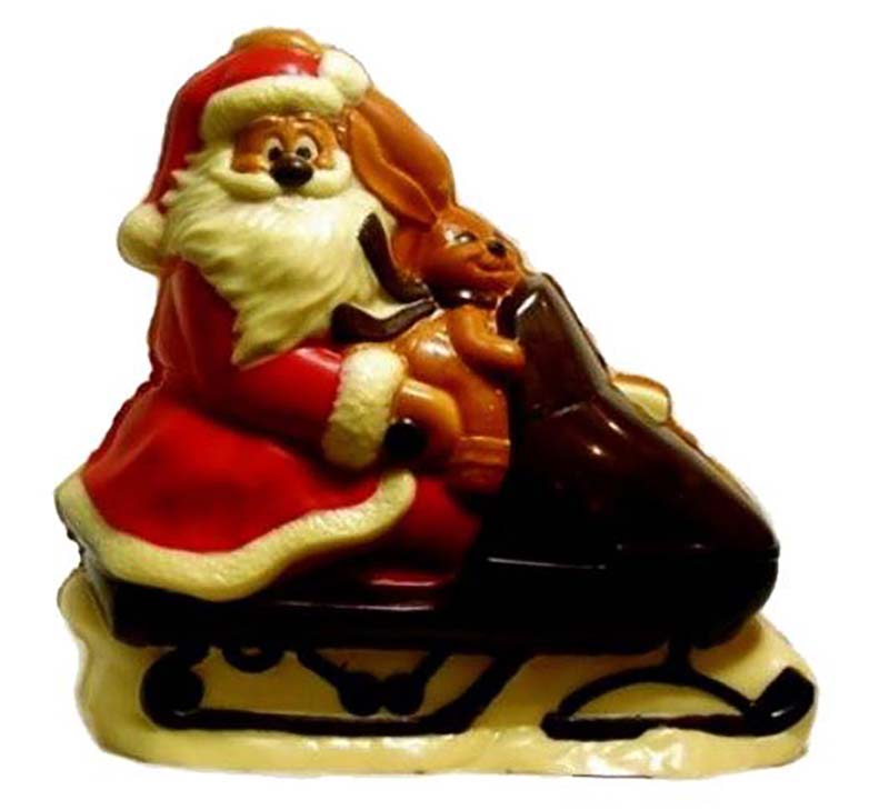 Chocolate World Hollow Figure Moulds - H441010/C - Santa Claus On Scooter - 200x187x94mm