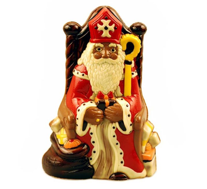 Chocolate World Hollow Figure Moulds - H441037/C - Saint Nicholas On Throne 225mm - 225x160x78mm