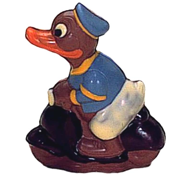 Chocolate World Hollow Figure Moulds - H521 - Chocolate Mold Duck On Scooter 125mm - 125x97x41.5mm