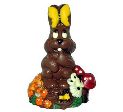 Chocolate World Hollow Figure Moulds - H5505 - Hare With Flowers - 210x148x110mm