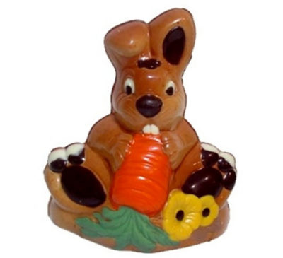 Chocolate World Hollow Figure Moulds - H5509 - Hare With Carrot - 145x127x103mm