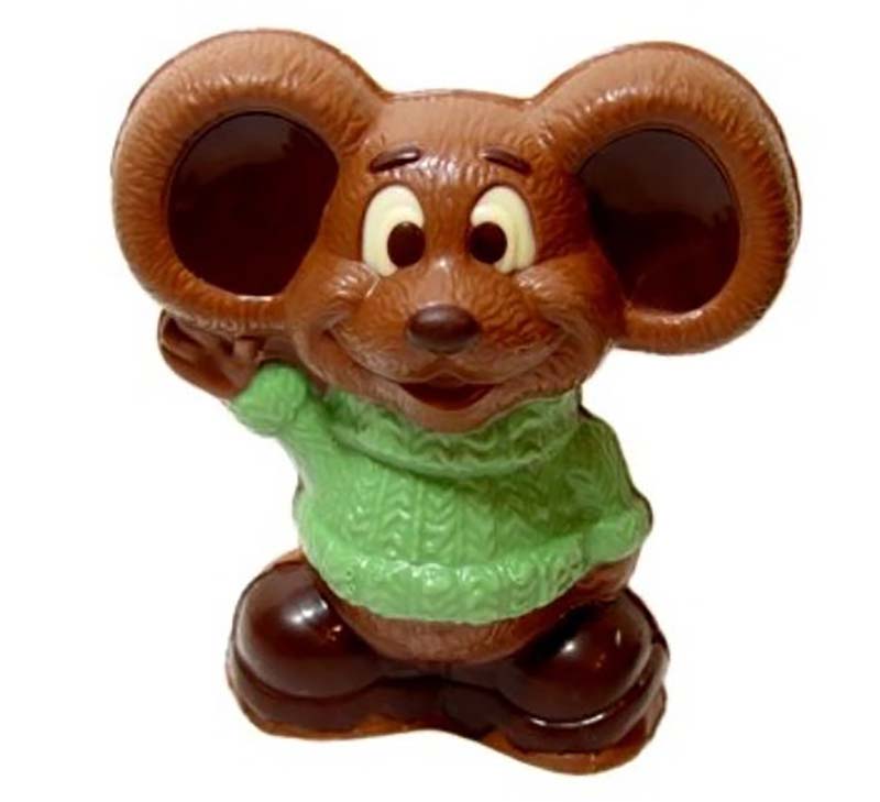 Chocolate World Hollow Figure Moulds - H551037/A - Mouse Boy 80mm - 80x68x39mm