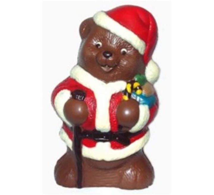 Chocolate World Hollow Figure Moulds - H661 - Christmas Bear 240mm - 240x146x109.5mm
