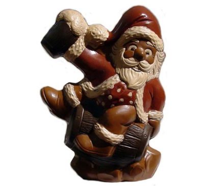 Chocolate World Hollow Figure Moulds - H671 - Santa Claus With Beer Barrel 190mm - 192x138x81mm