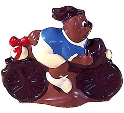 Chocolate World Hollow Figure Moulds - H729 - Hare On Bike 160mm - 160x149x47mm