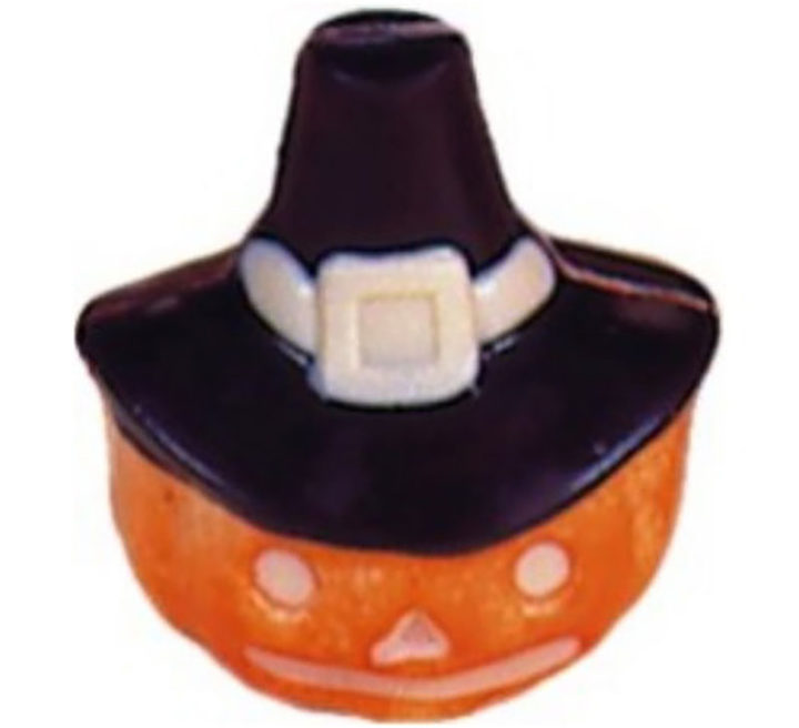 Chocolate World Hollow Figure Moulds - H932 - Pumpkin With Witch Hat 85mm - 85x77x65mm