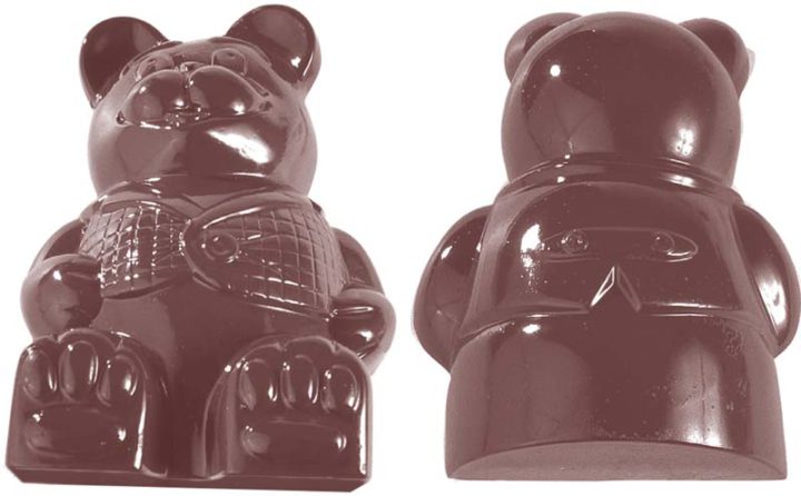 Chocolate World Frame Moulds - HA11210 - Teddy With Coat - 78x56xN/Amm