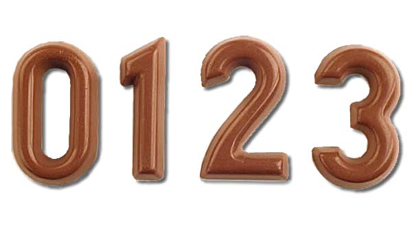 Hans Brunner Frame-Moulds - Numbers 0-9 - HB-0282-PC - Dimensions: Length: 39 mm