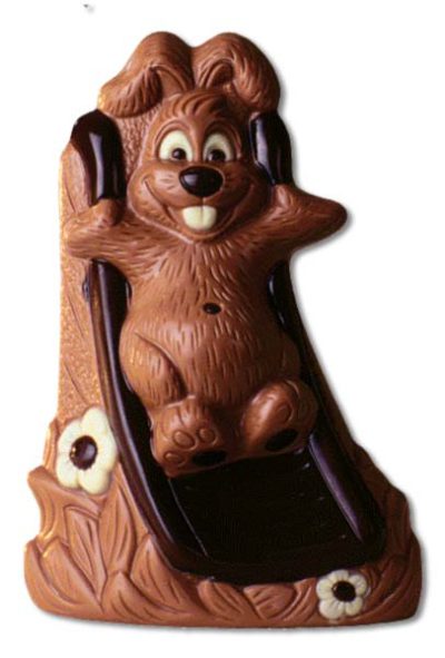 Hans Brunner Hand-Moulds - Rabbit on slide - HB-0561-PC - Dimensions: Length: 170 mm