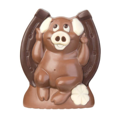 Hans Brunner Hand-Moulds - "Good-luck pig on horseshoe" - HB-8072-PC - Dimensions: Length: 120 mm