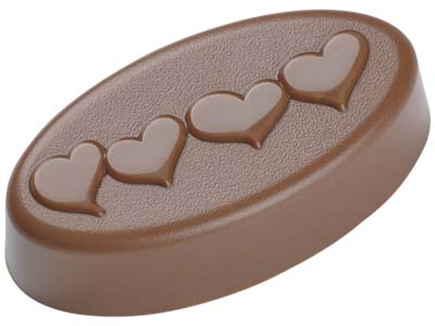 Hans Brunner Frame-Moulds - Oval praline Valentine's Day #1 - HB-9026-S - Dimensions: Length: 44.5 mm