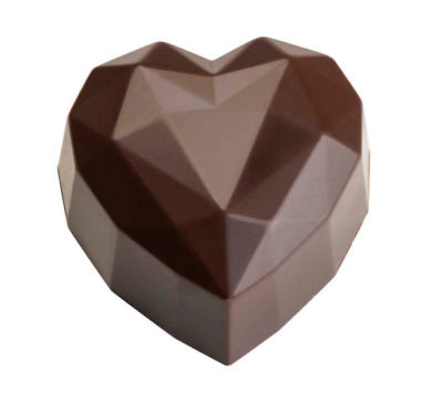 Hans Brunner Frame-Moulds - Brilliant praline "Heart" - HB-9154-PC - Dimensions: Length: 30 mm