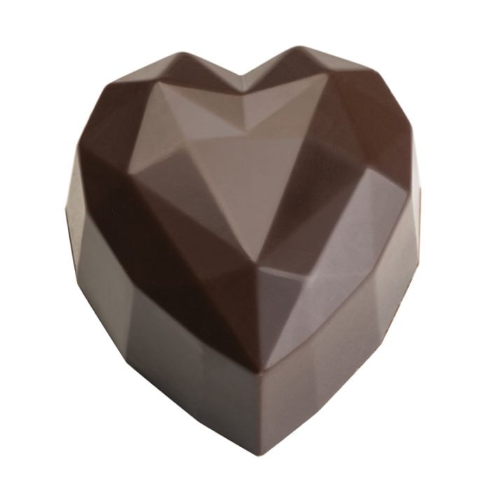 Hans Brunner Frame-Moulds - Brilliant praline "Heart" - HB-9154-S - Dimensions: Length: 30 mm