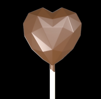 Hans Brunner Frame-Moulds - Lolly "brilliant heart" - HB-9195-PC - Dimensions: Length: 54 mm